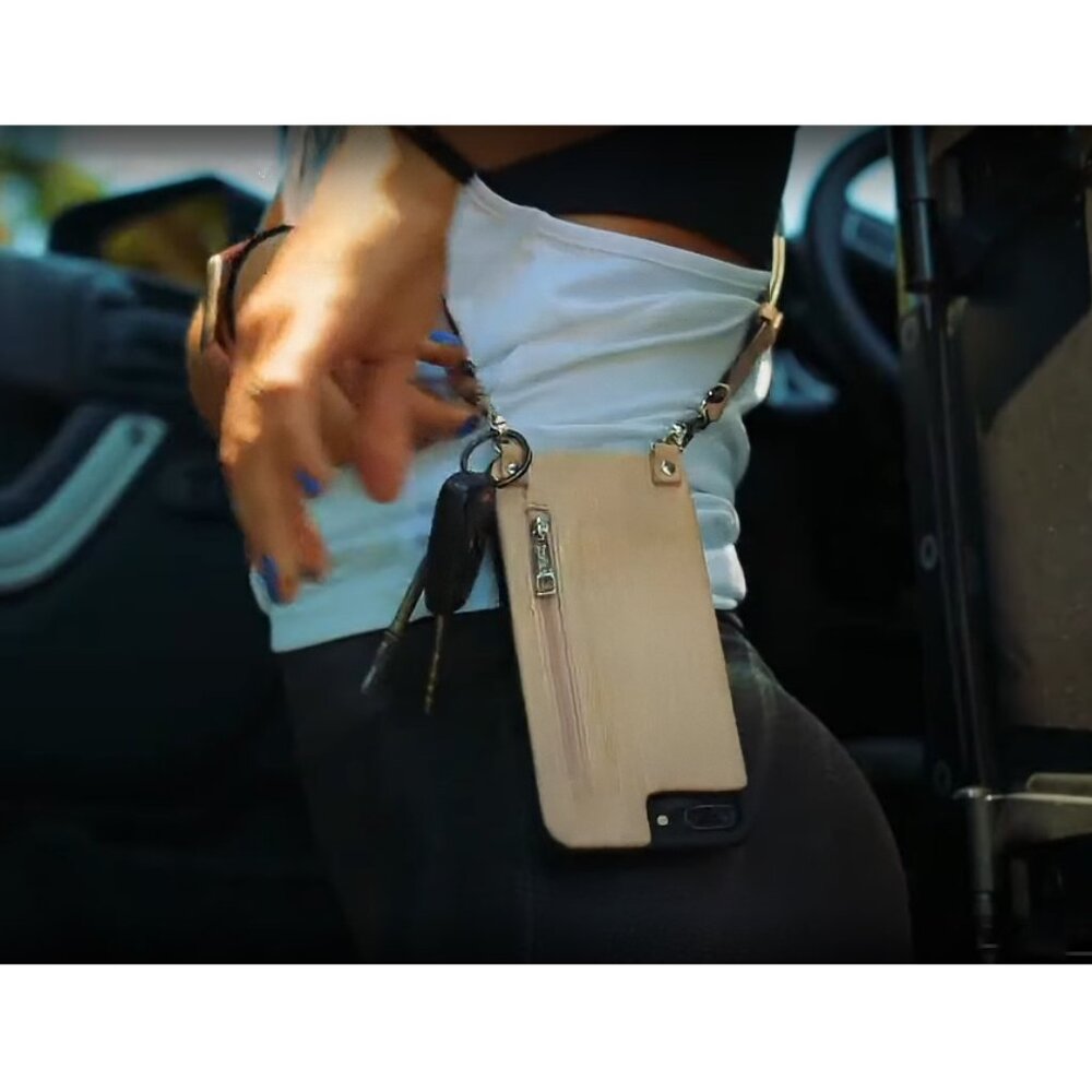 MINT Black HERA designer iPhone 12 Pro Vegan leather cross body case with strap - Picture 9 of 11
